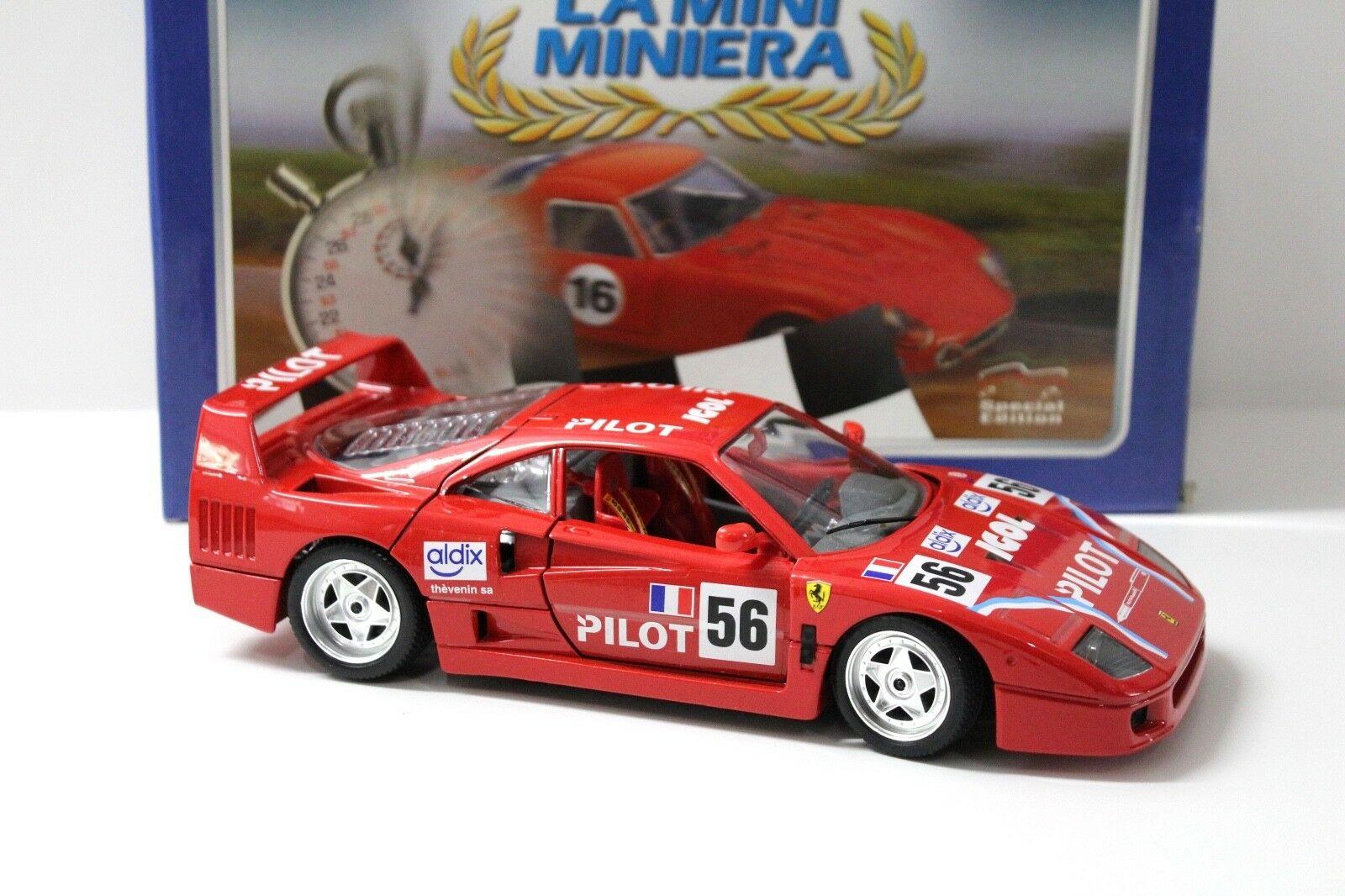 1:18 Bburago Ferrari F40 "PILOT" #56 LA MINI MINIERA red