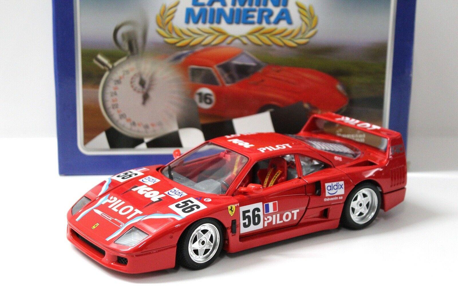 1:18 Bburago Ferrari F40 "PILOT" #56 LA MINI MINIERA red