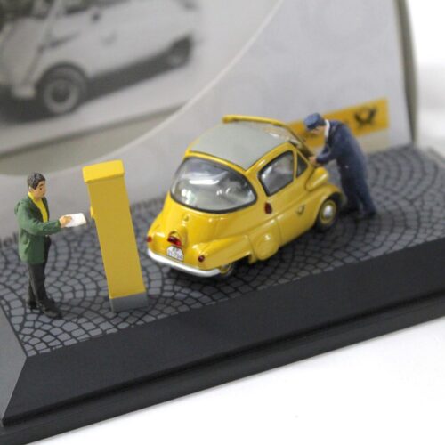 1:43 Schuco BMW Isetta Deutsche Post Diorama + 2 Figuren yellow