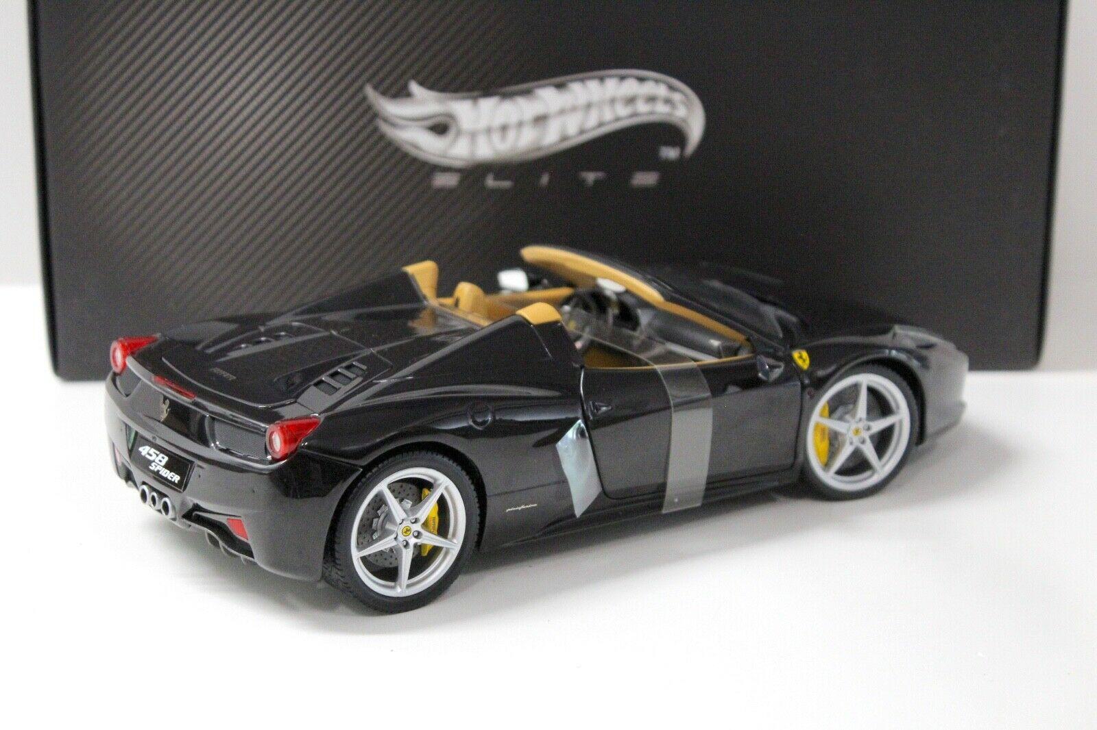 1:18 Hot Wheels Elite Ferrari 458 Spider black