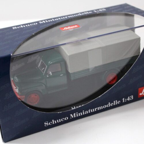 1:43 Schuco Hanomag L28 Pritsche/ Plane green/ grey
