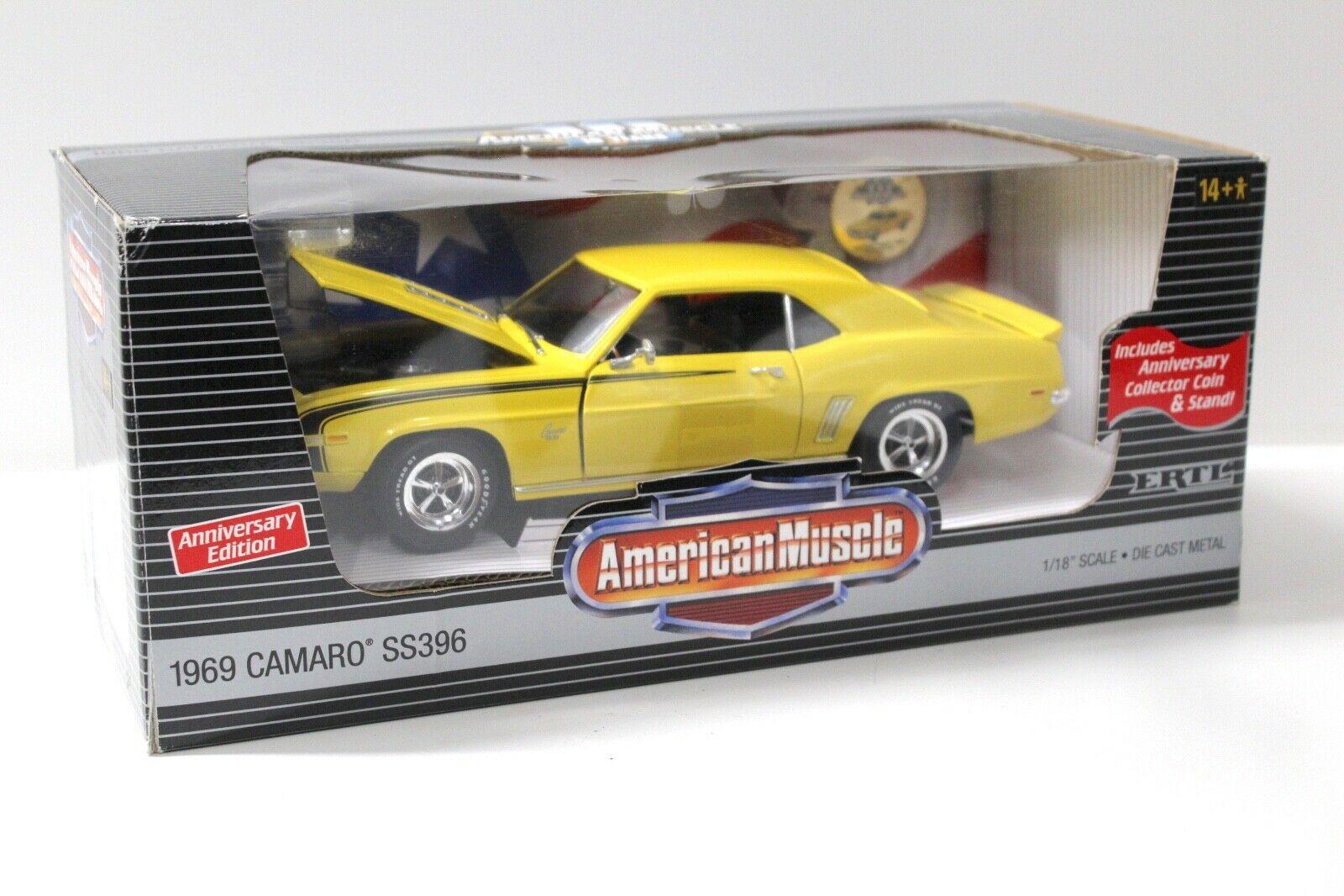 1:18 ERTL 1969 Chevrolet Camaro SS396 Coupe yellow