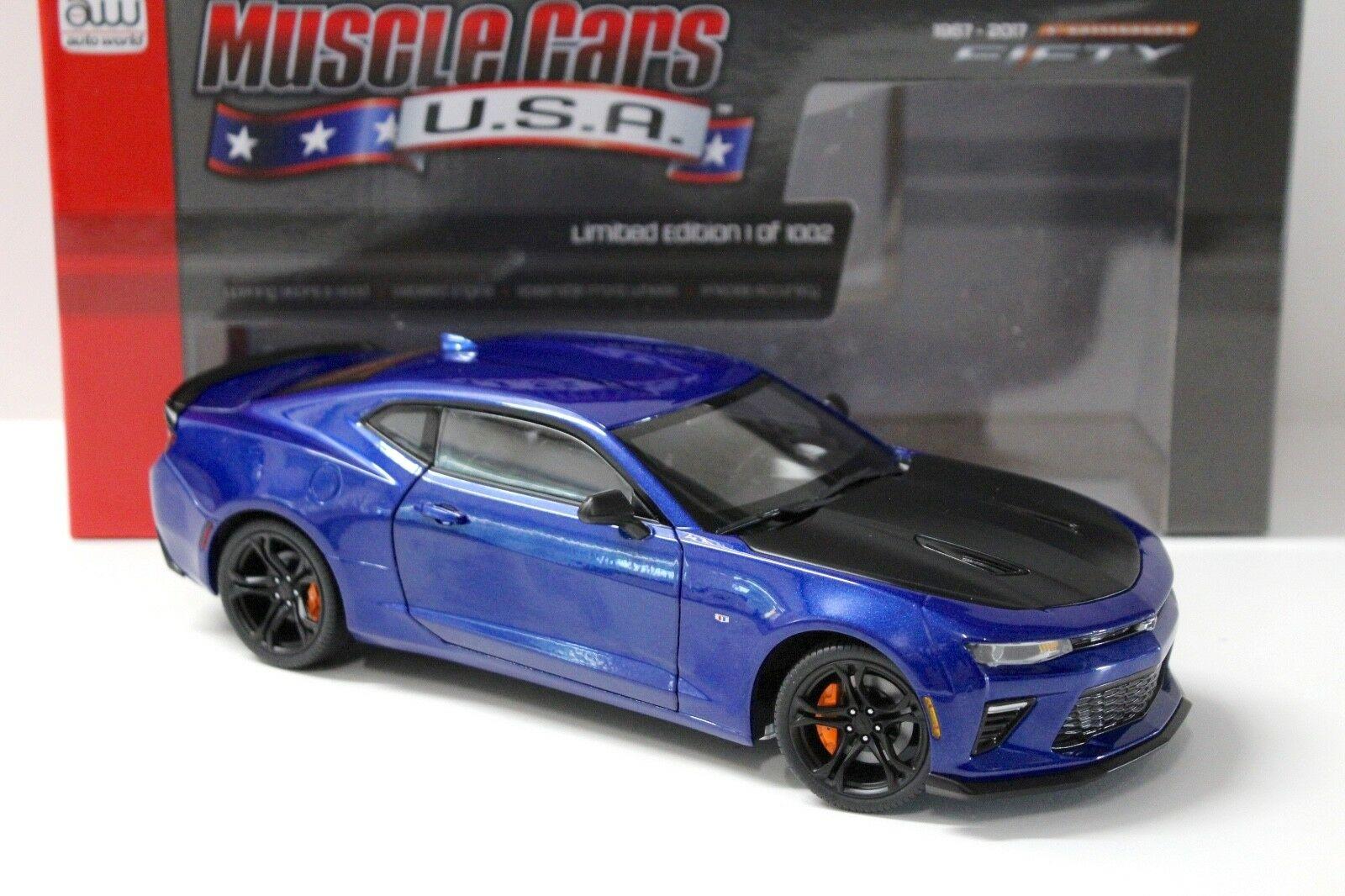1:18 AUTO World Chevrolet Camaro SS 1LE 50th Anniversary blue