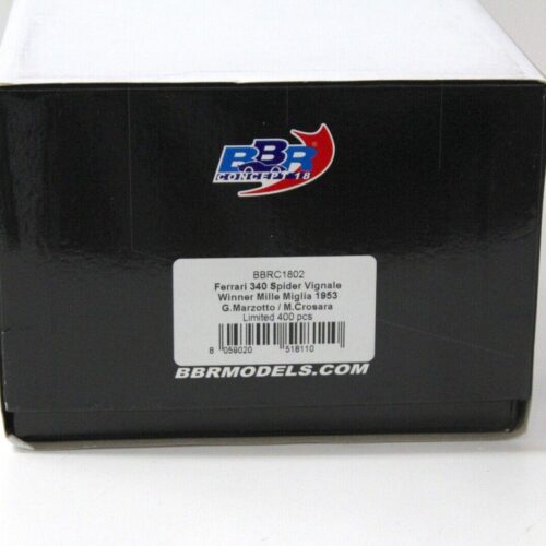 1:18 BBR Ferrari 340 Spider Vignale Mille Miglia #547 red