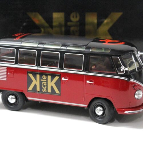 1:18 KK-Scale VW Bus T1 Samba Toy Fair 2019 Spielwarenmesse red/ black