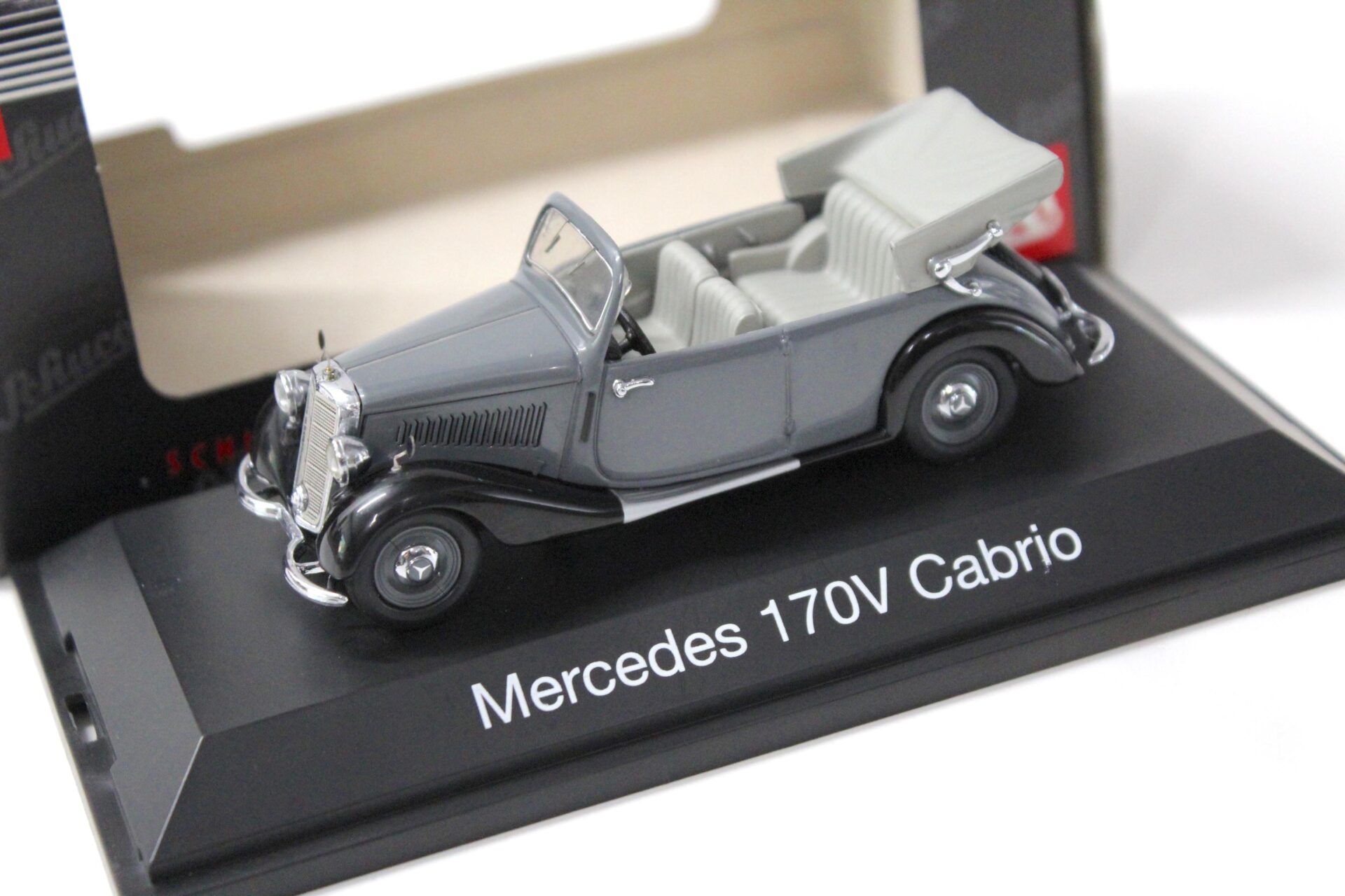 1:43 Schuco Mercedes 170V Cabriolet open Top grey/ black