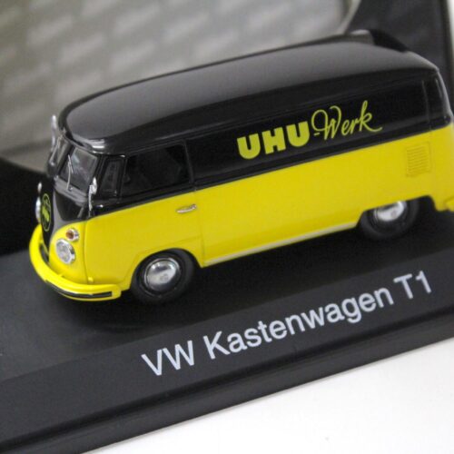 1:43 Schuco VW T1 Kastenwagen UHU Werk yellow/ black