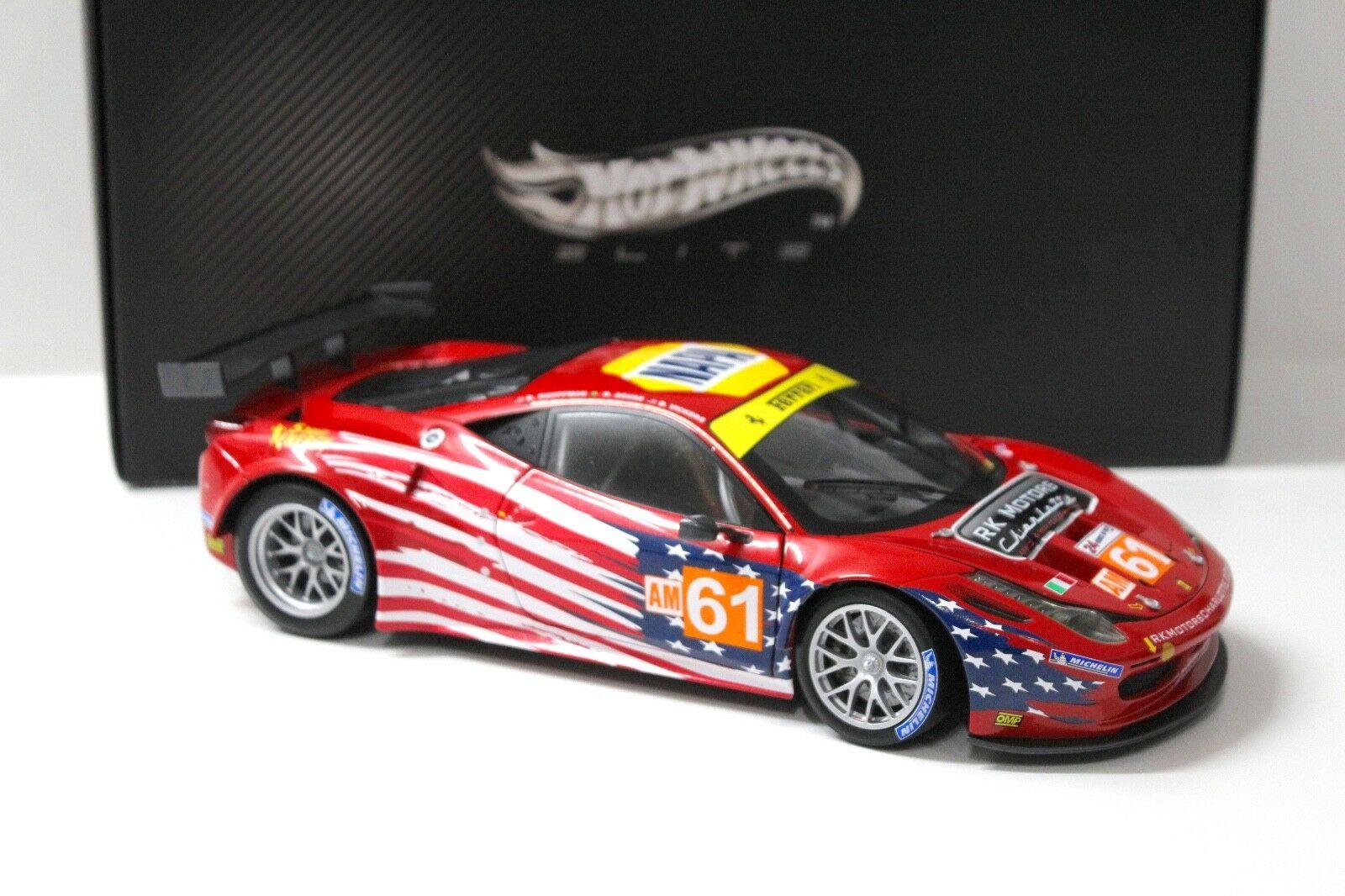1:18 Hot Wheels Elite Ferrari 458 Italia GT2 LM 2012 AF Corse #61AM