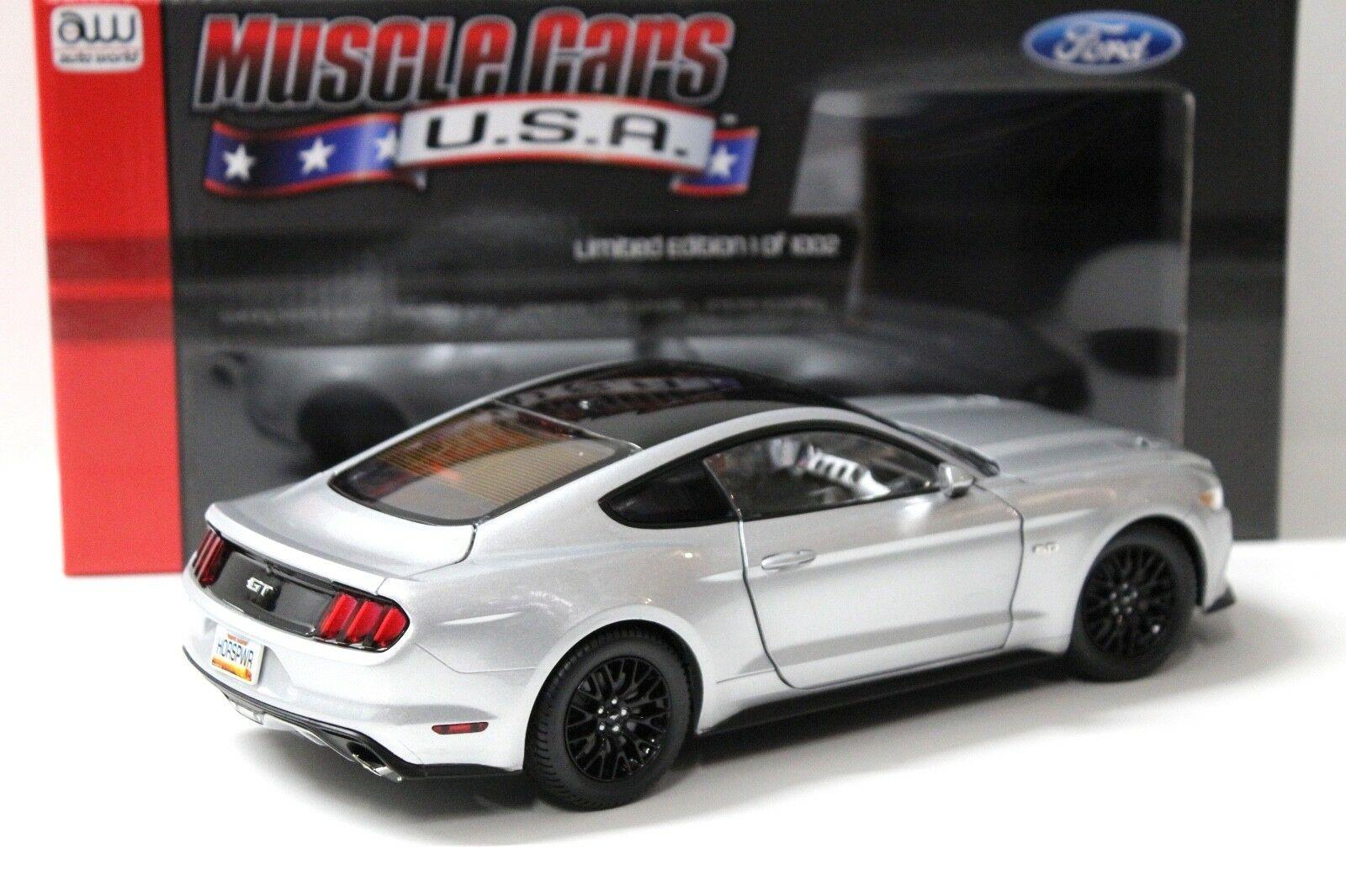 1:18 Auto World Ford Mustang GT Coupe 2017 silver