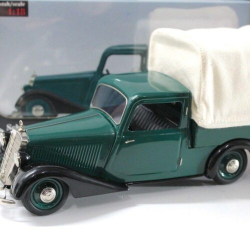 1:18 Schuco Mercedes 170V Pritsche mit Plane green