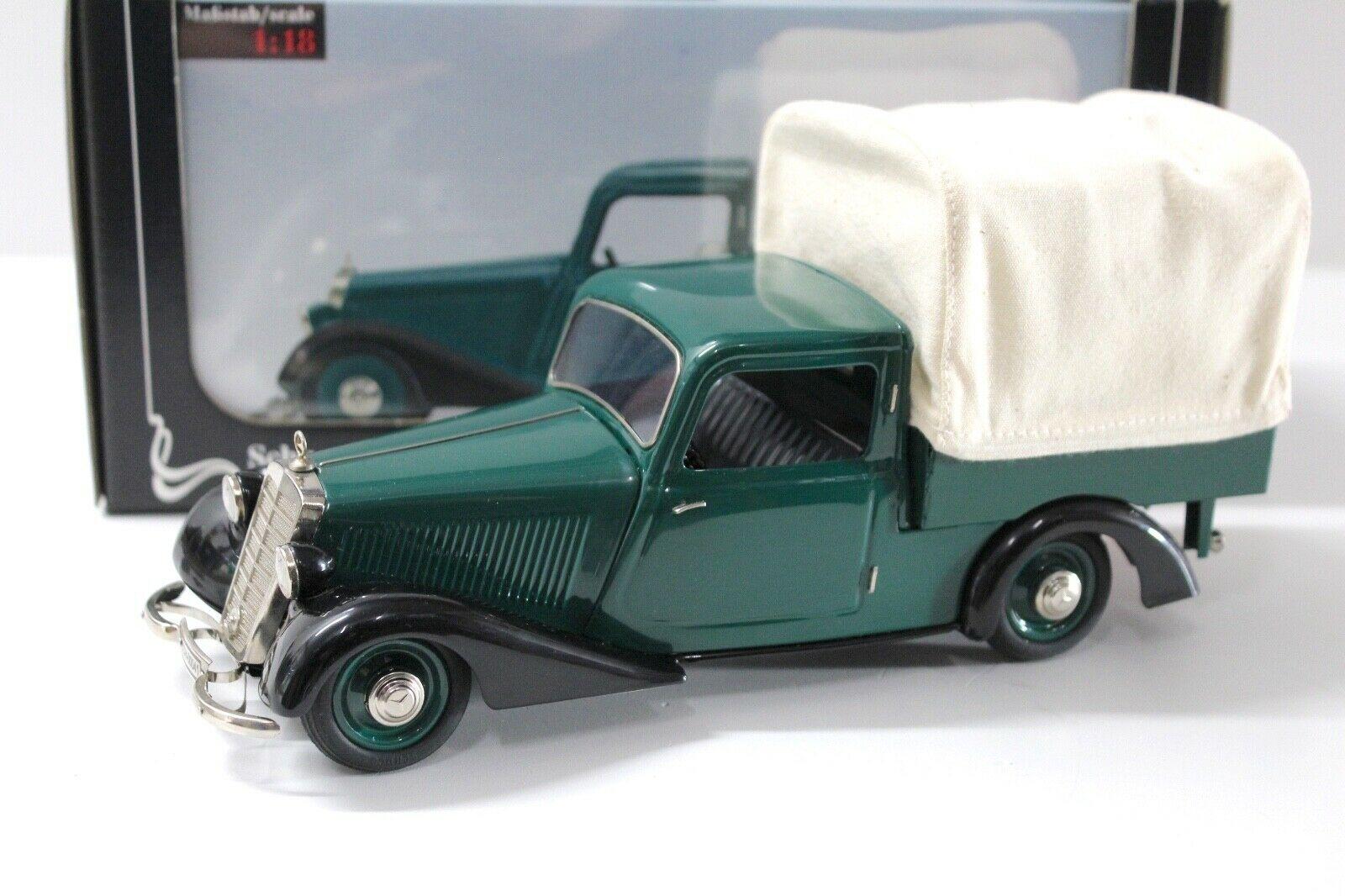 ID 46177 orig.jpg 1:18 Schuco Mercedes 170V Pritsche mit Plane green
