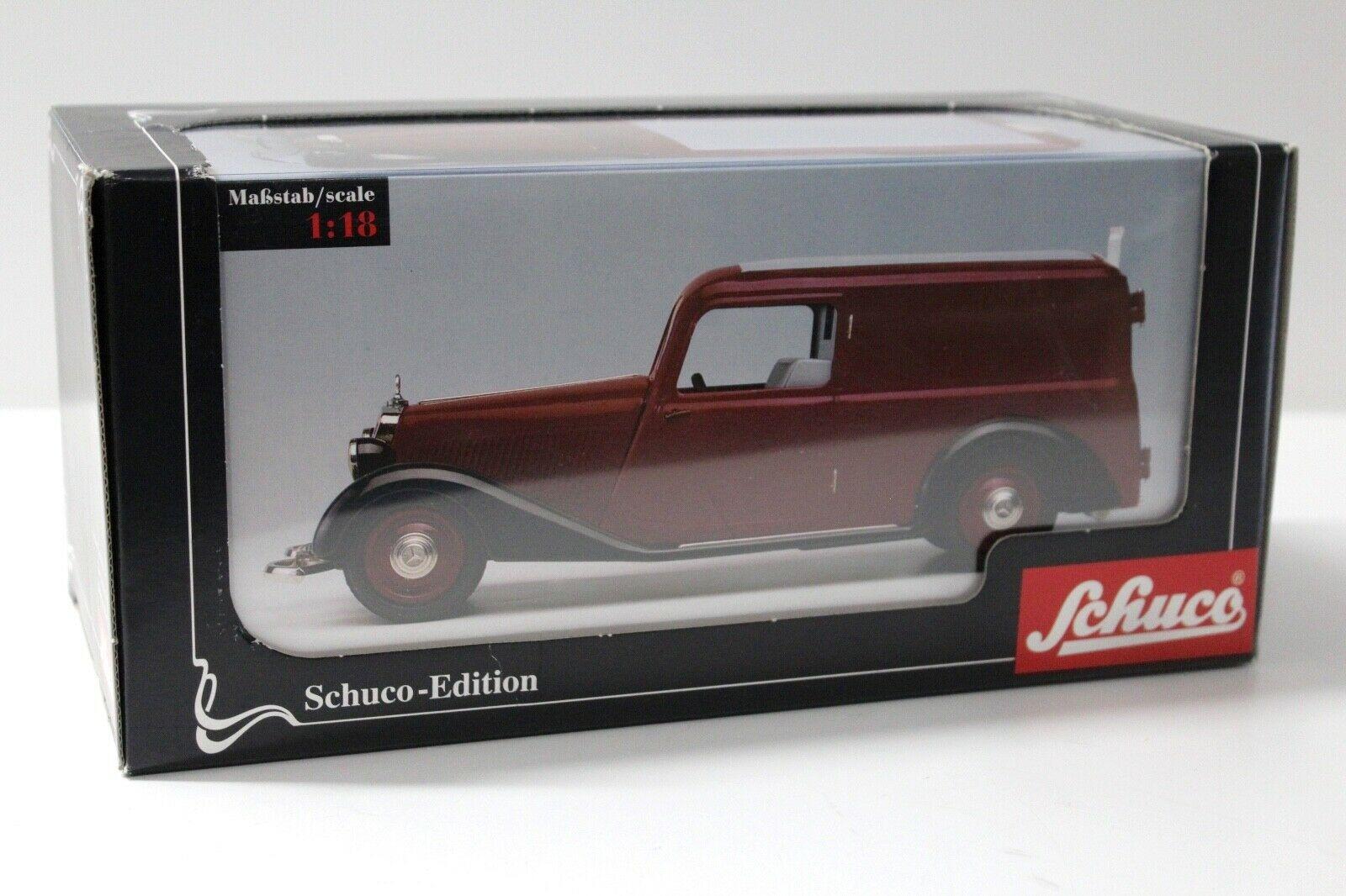 1:18 Schuco Mercedes 170V Kasten dark red/ black