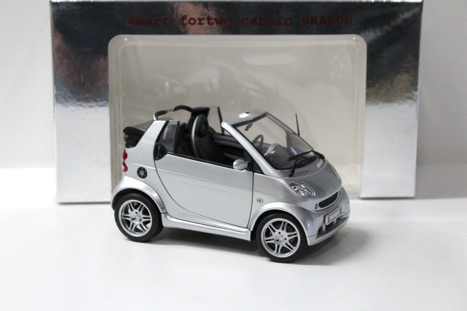 1:18 Kyosho Smart Fortwo Cabrio Brabus silver DEALER VERSION