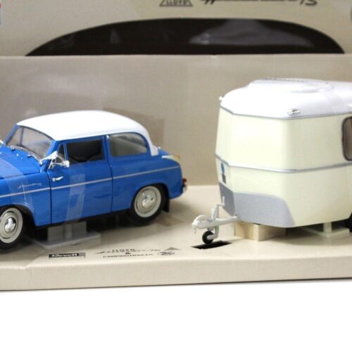 1:18 Revell Alexander Lloyd blue + Eriba Puck Campingtrailer white