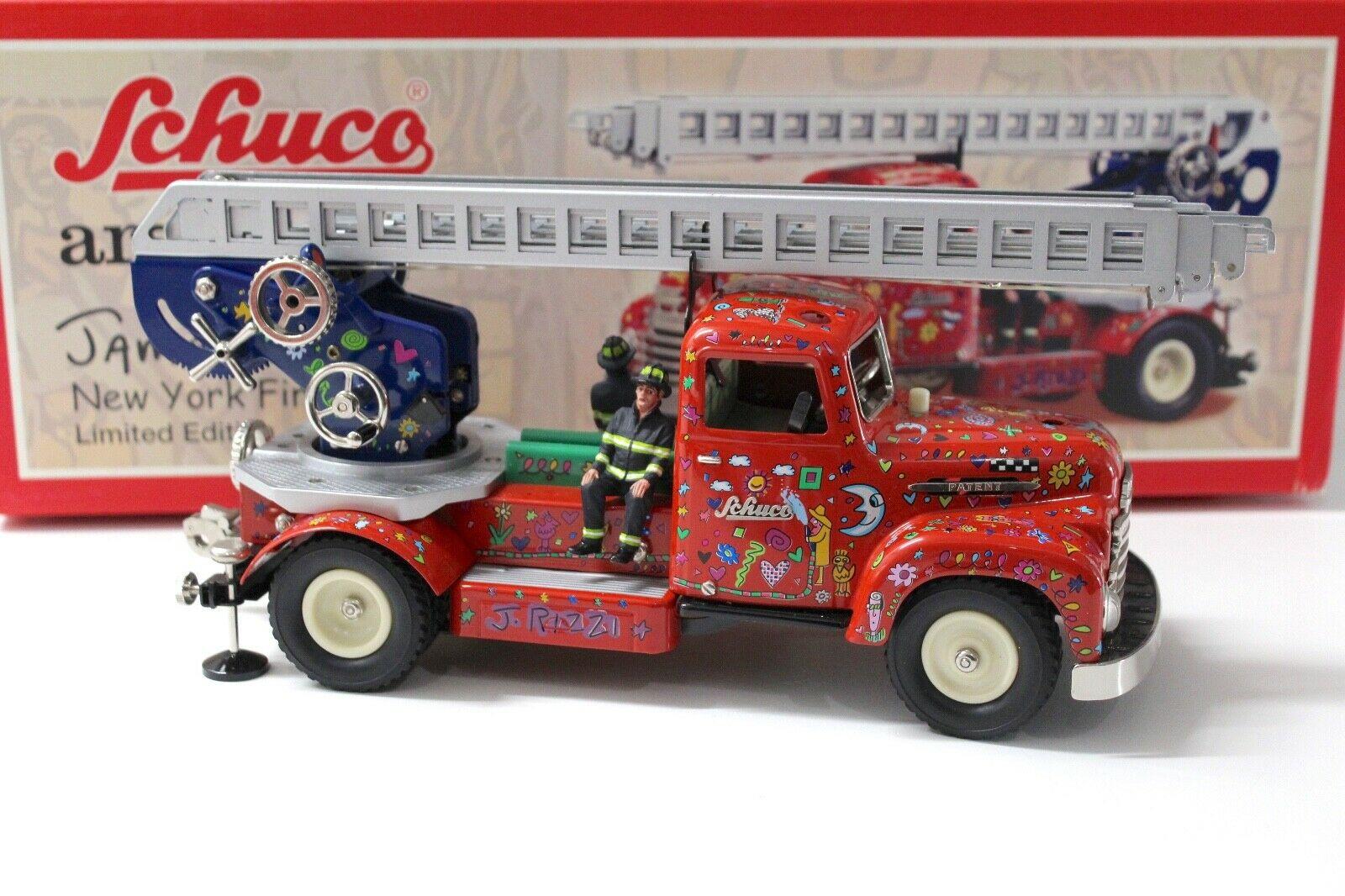 Schuco ars mundi James Rizzi New York Feuerwehr Drehleiter red