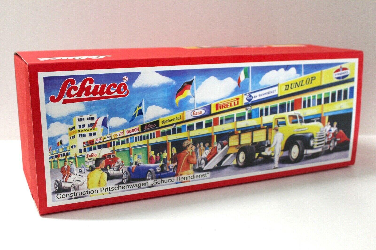 Schuco Construction Pritschenwagen LKW Schuco Renndienst yellow