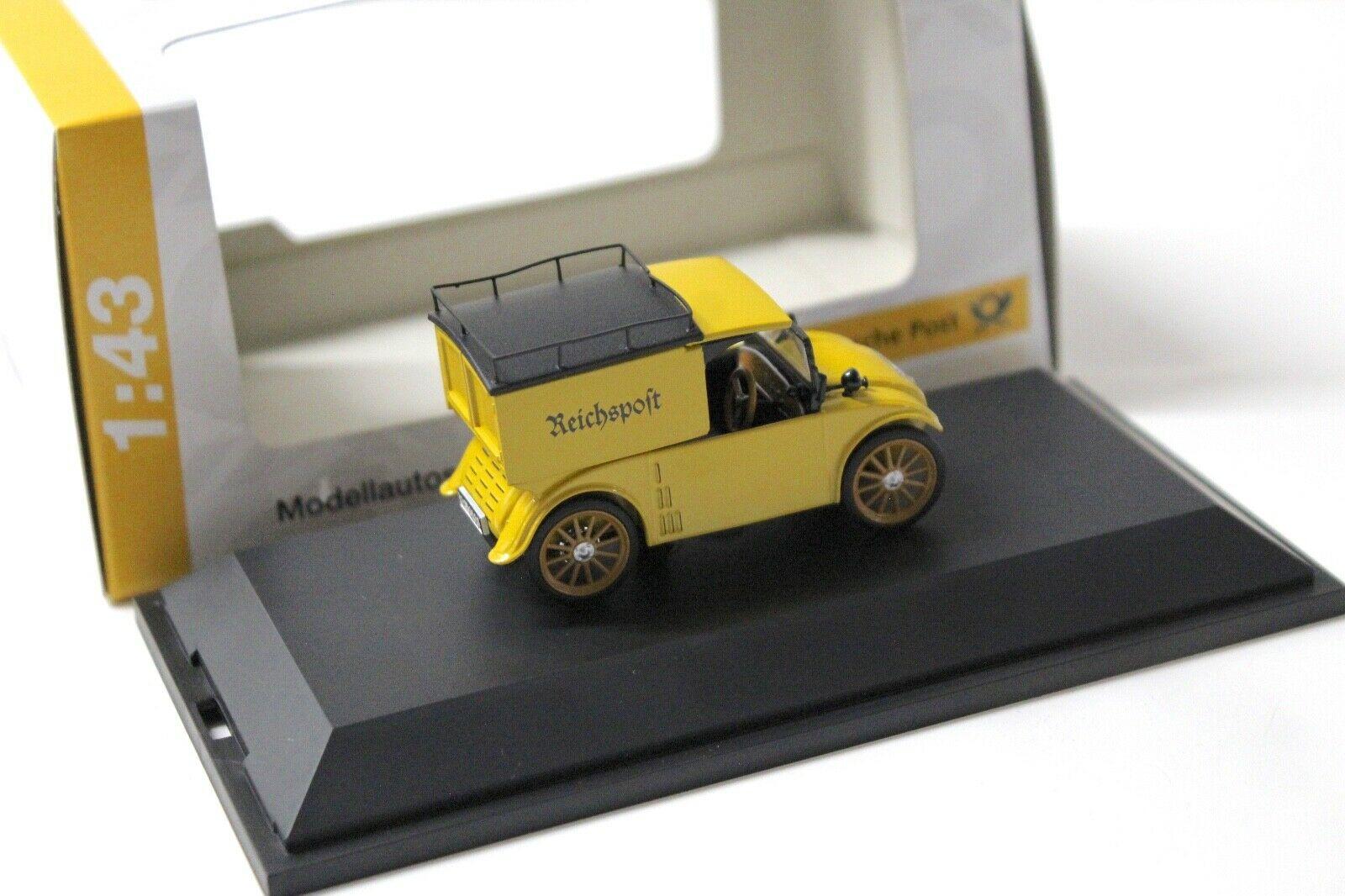 1:43 Schuco Hanomag Kommissbrot Kasten Van Reichspost yellow