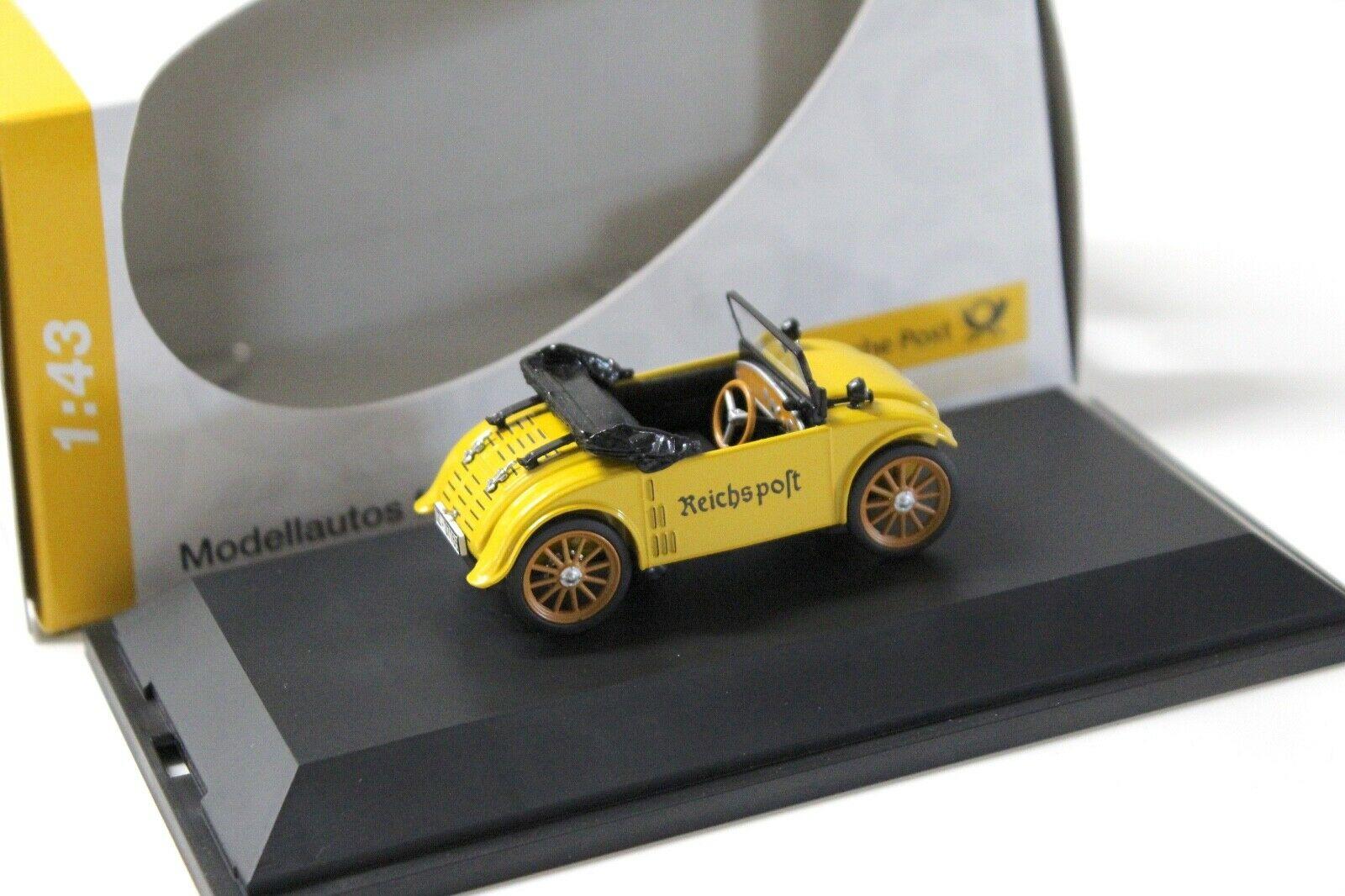 1:43 Schuco Hanomag Kommissbrot Cabrio Reichspost yellow