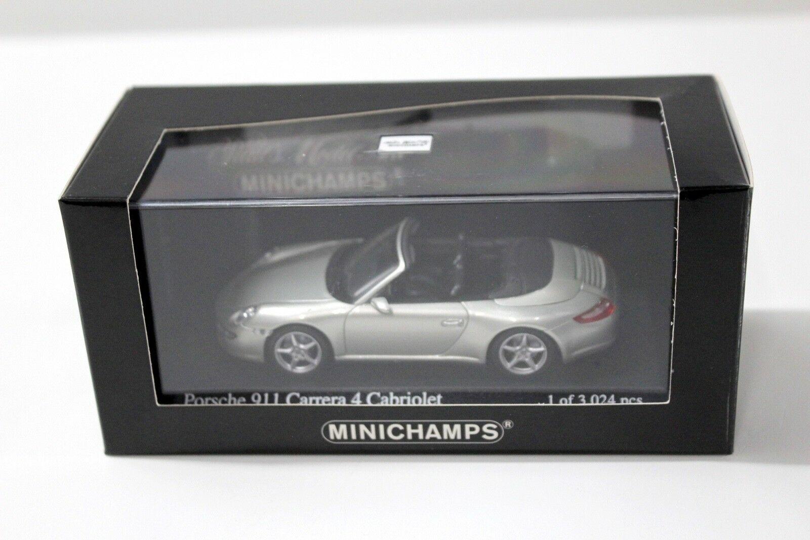 1:43 Minichamps Porsche 911 997 Carrera 4 Cabriolet silver