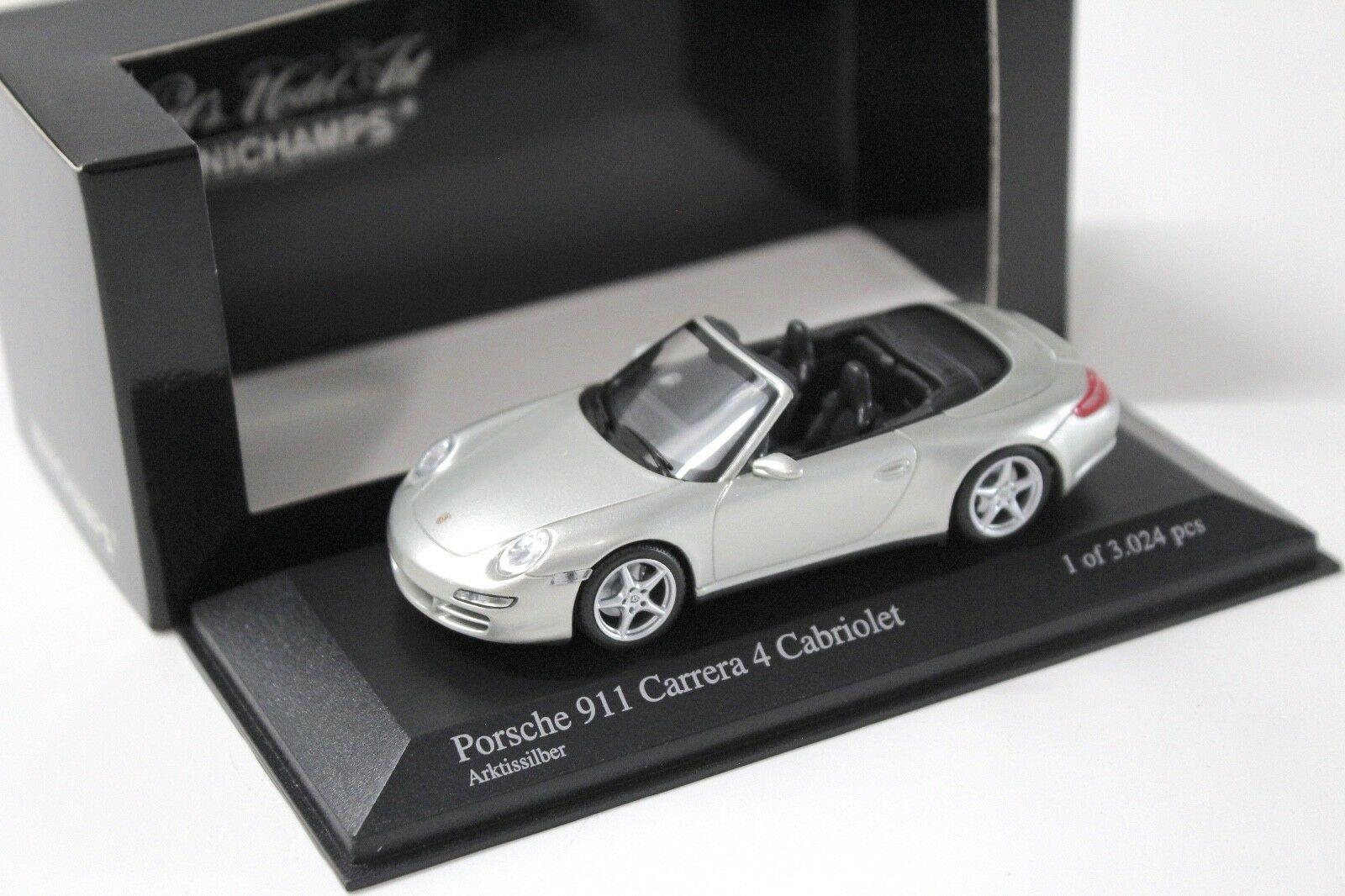 1:43 Minichamps Porsche 911 997 Carrera 4 Cabriolet silver