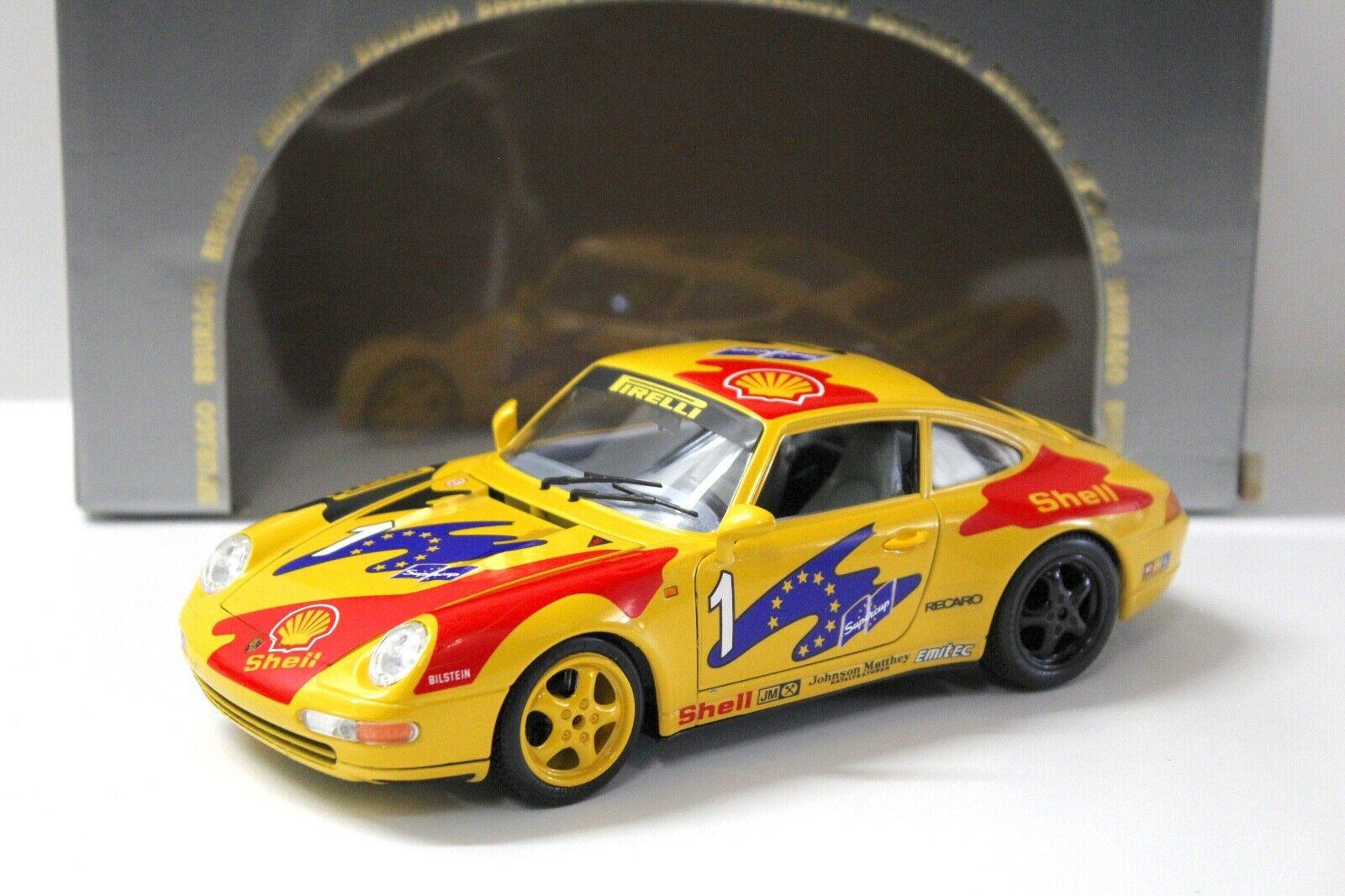 1:18 Bburago Porsche 911 993 Carrera Supercup #1 yellow