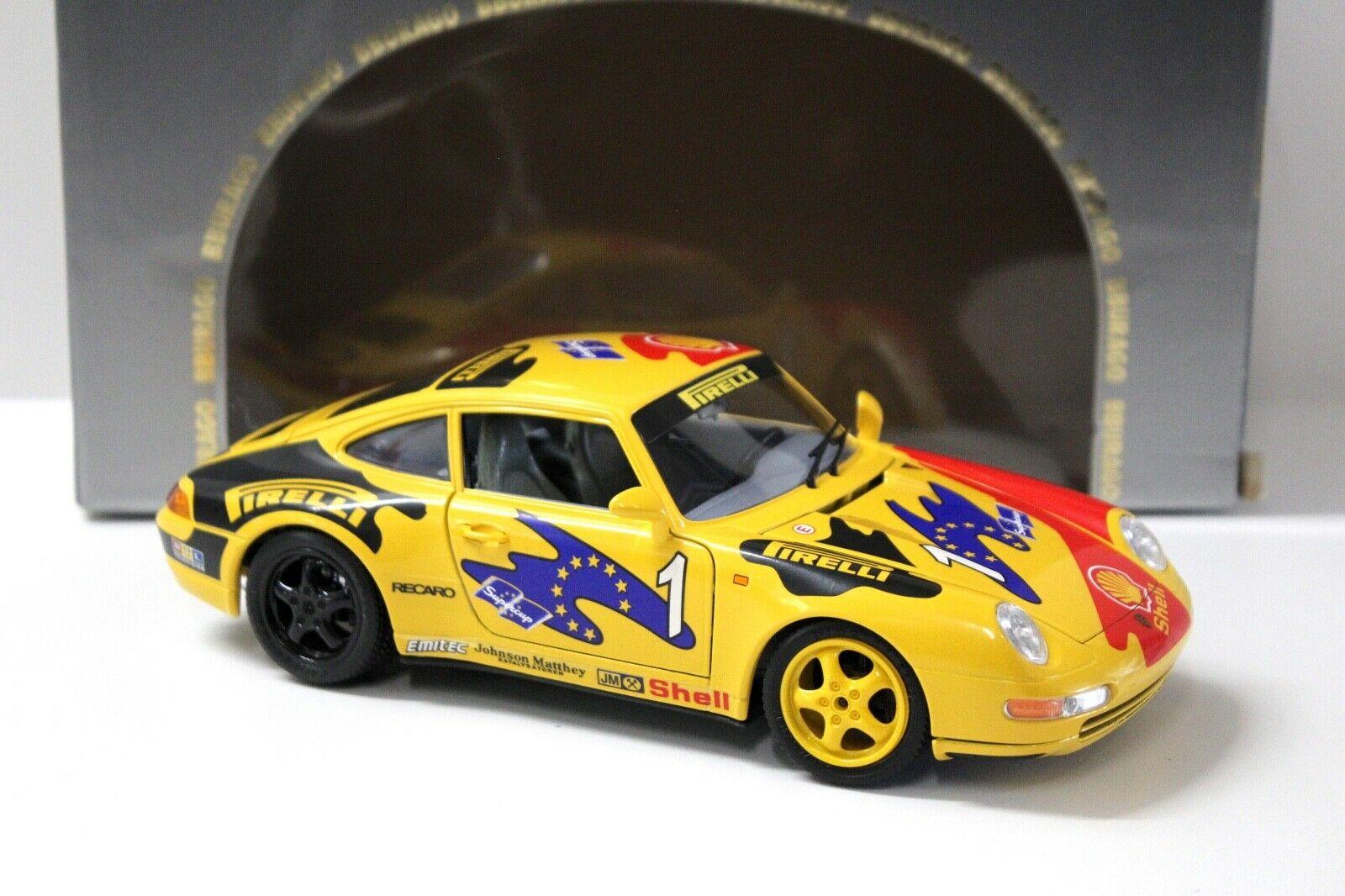1:18 Bburago Porsche 911 993 Carrera Supercup #1 yellow