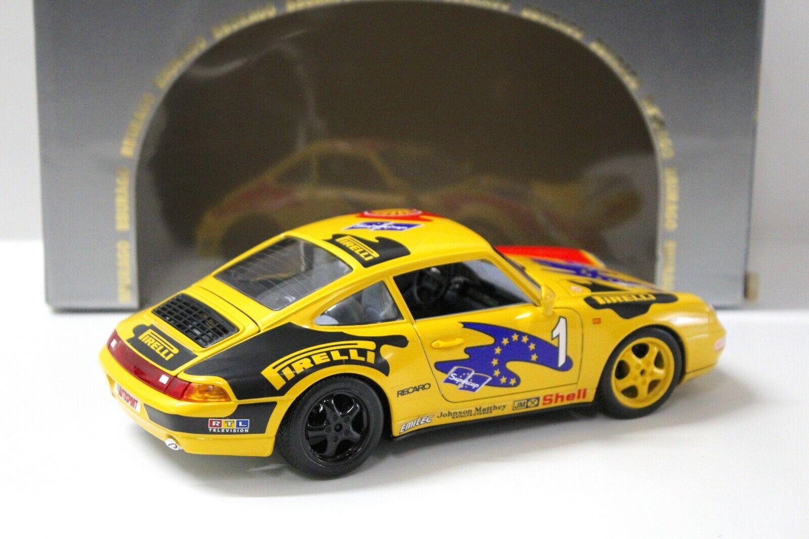 1:18 Bburago Porsche 911 993 Carrera Supercup #1 yellow