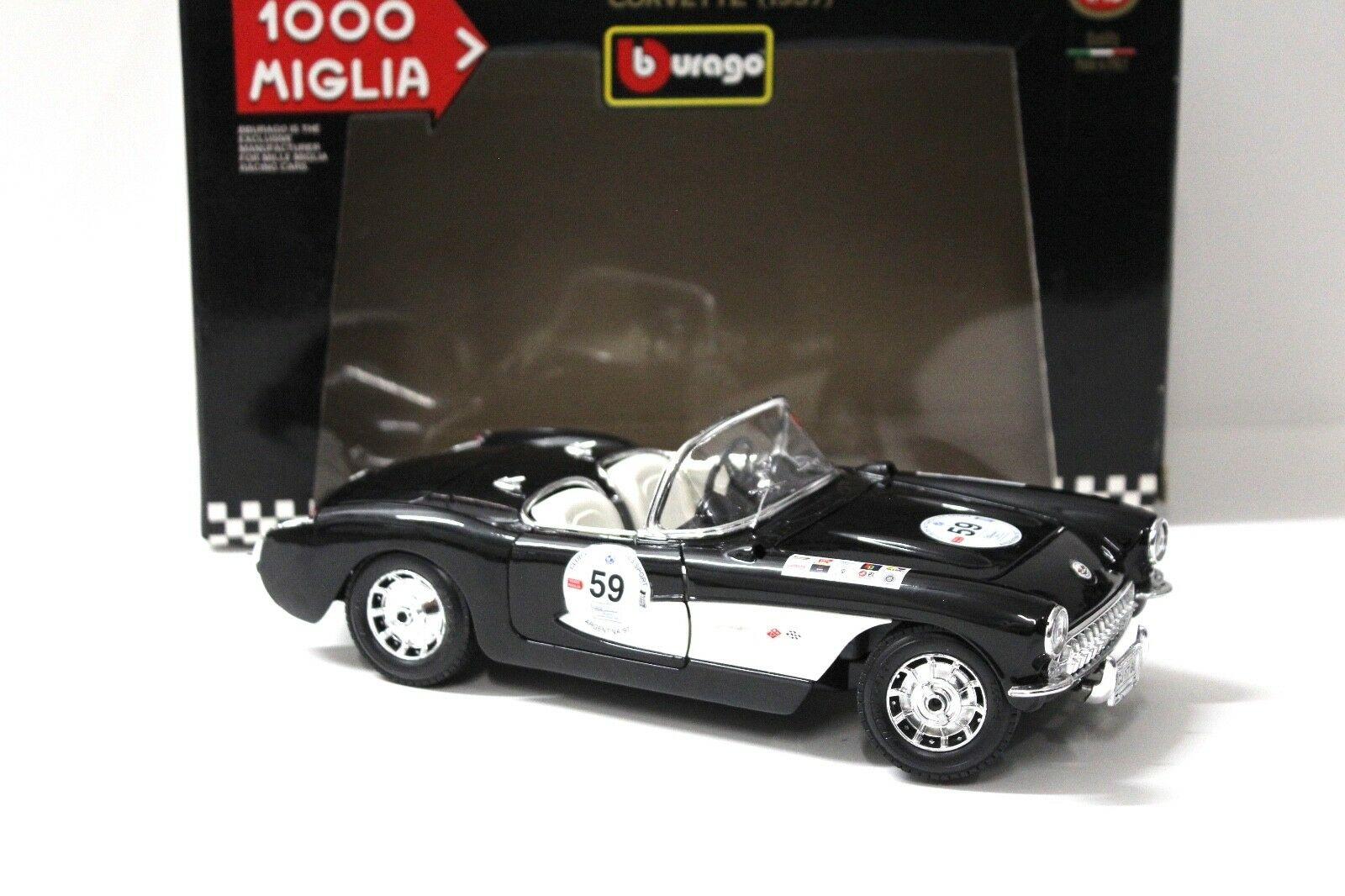 1:18 Bburago Chevrolet Corvette 1957 black *MILLE MIGLIA*