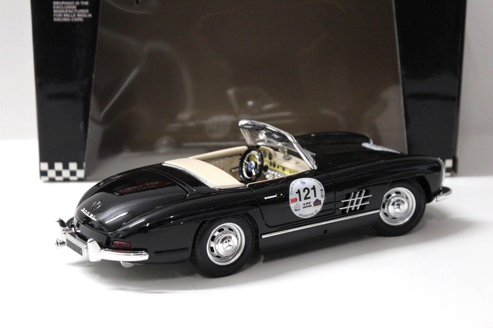 1:18 Bburago Mercedes 300SL Roadster #121 MILLE MIGLIA black