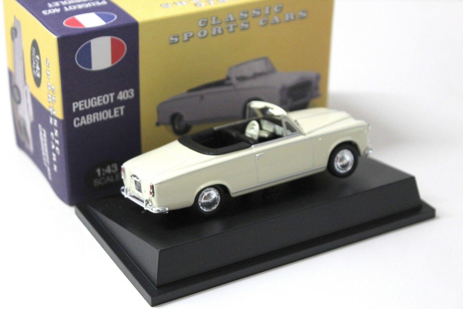1:43 Atlas By Norev Peugeot 403 Cabriolet beige Classic Cars