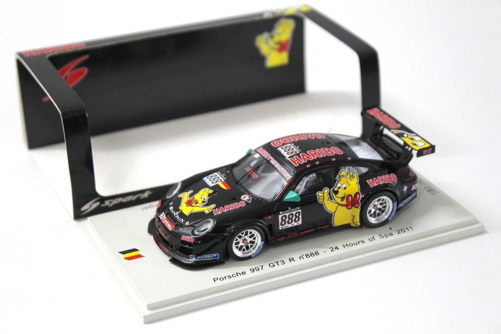 1:43 Spark Porsche 911 GT3 R 24h 2011 HARIBO #888 black