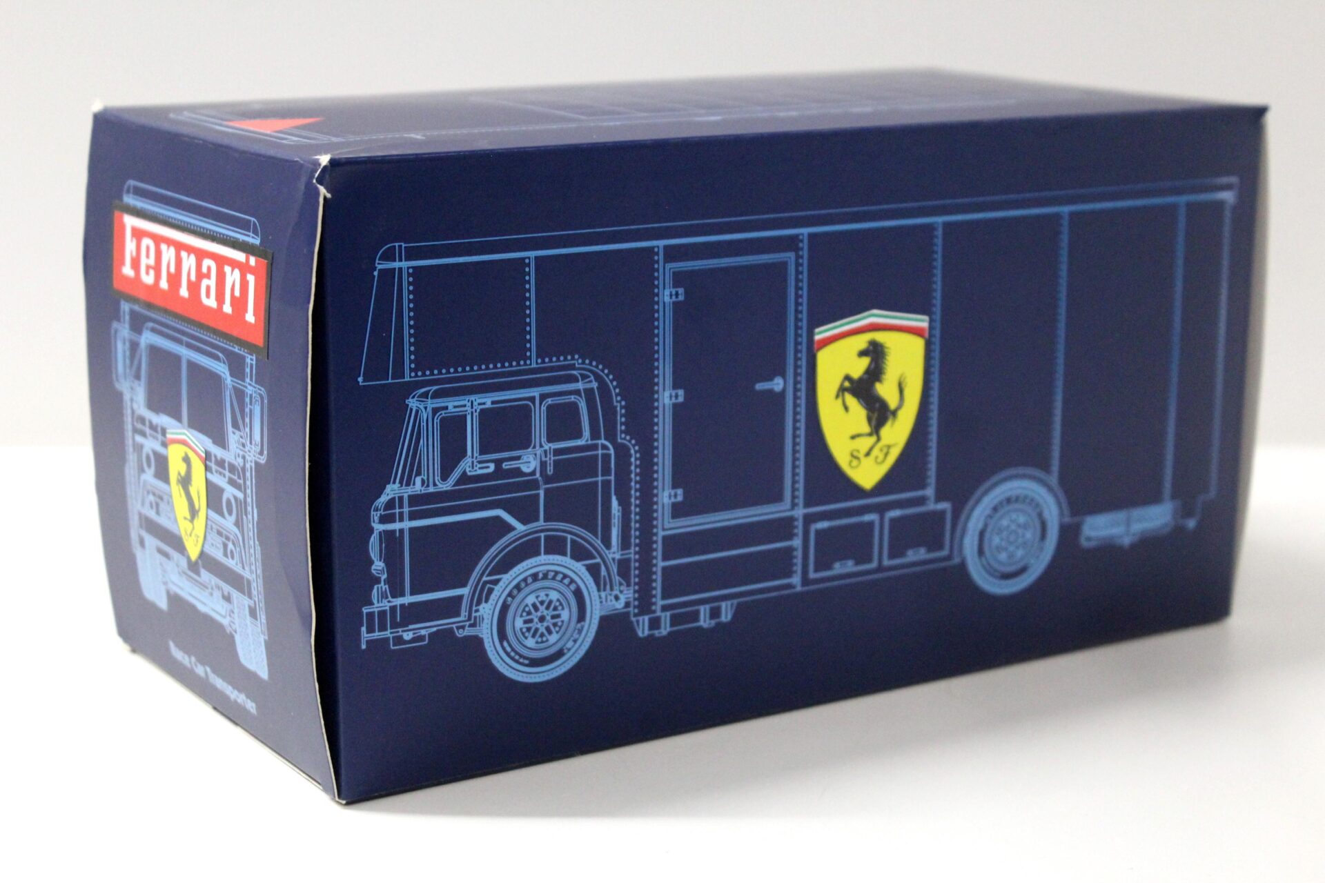 1:43 Exoto Ford C-Type Renntransporter Race Truck "FERRARI MARANELLO" red
