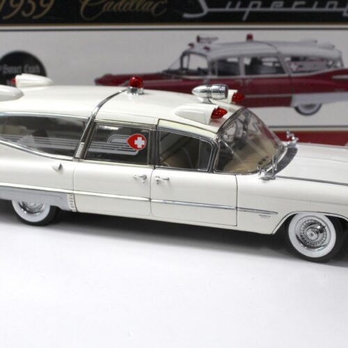 1:18 Precision Miniatures 1959 Cadillac Superior Crown Royal Ambulance white