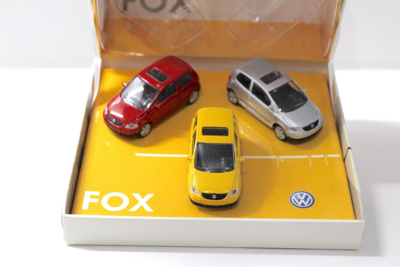 1:55 Norev VW FOX SET rot+gelb+silber BOX DEALER VERSION