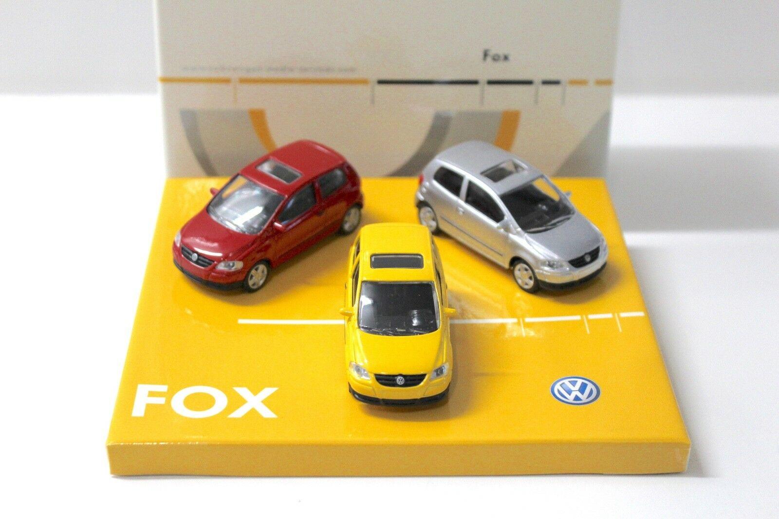 1:55 Norev VW FOX SET rot+gelb+silber BOX DEALER VERSION