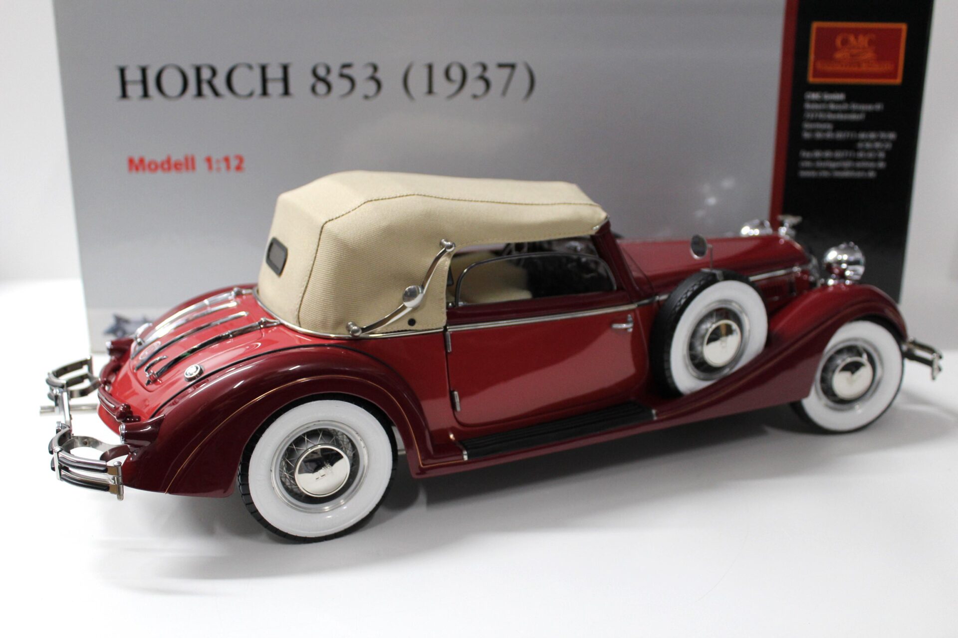 1:12 CMC Horch 853 dark red/ red 1937 – C-002 – Premium-Modelcars