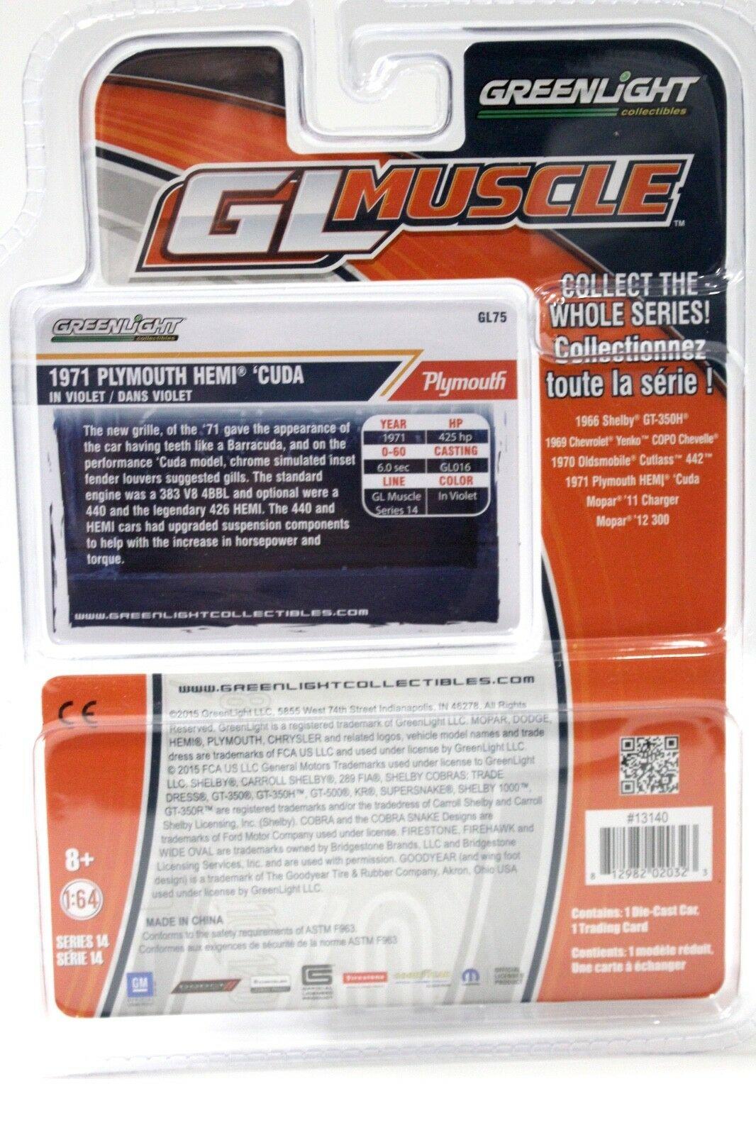 1:64 Greenlight Plymouth Hemi Cuda 1971 purple