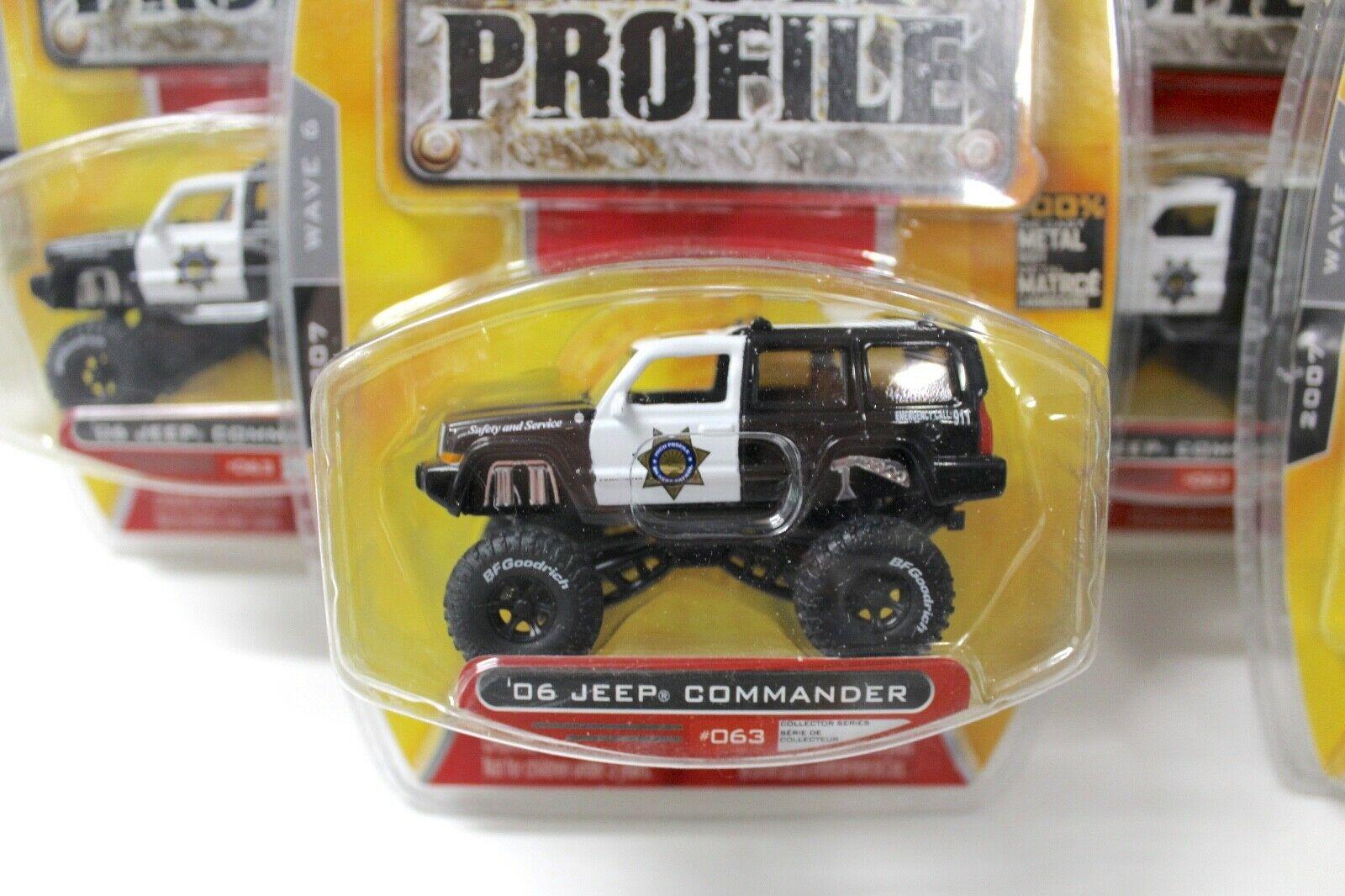 1:64 JADA Toys Jeep Commander black 2006 SET 5 pcs.