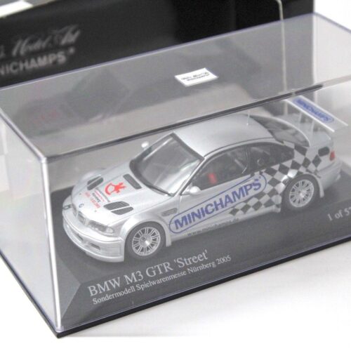 1:43 Minichamps BMW M3 GTR E46 Street "TOY FAIR 2005" silver