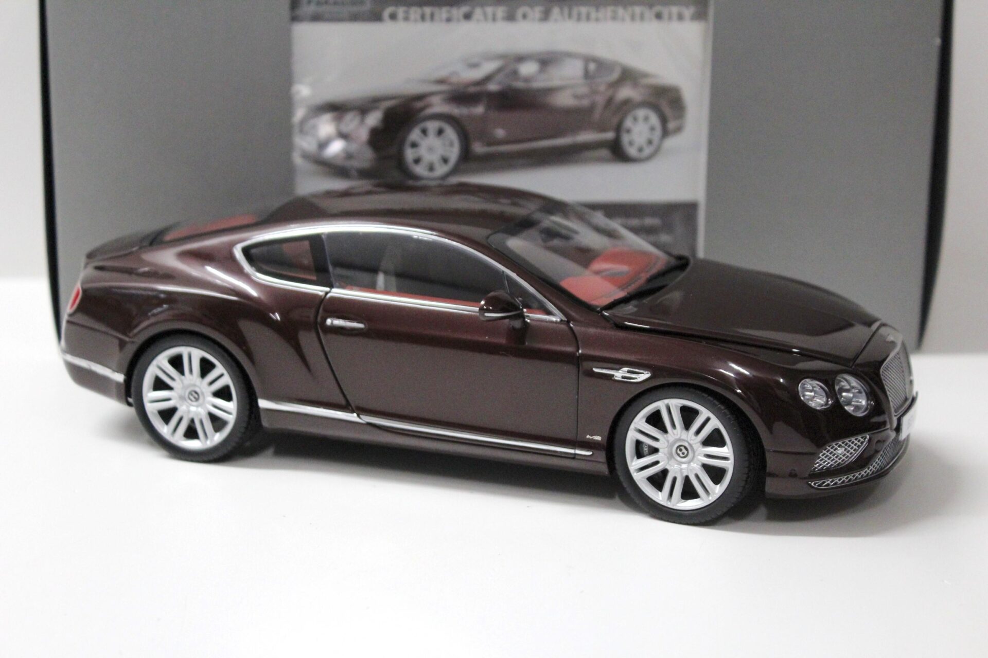 1:18 Paragon Bentley Continental GT Coupe Burgundy red 2016