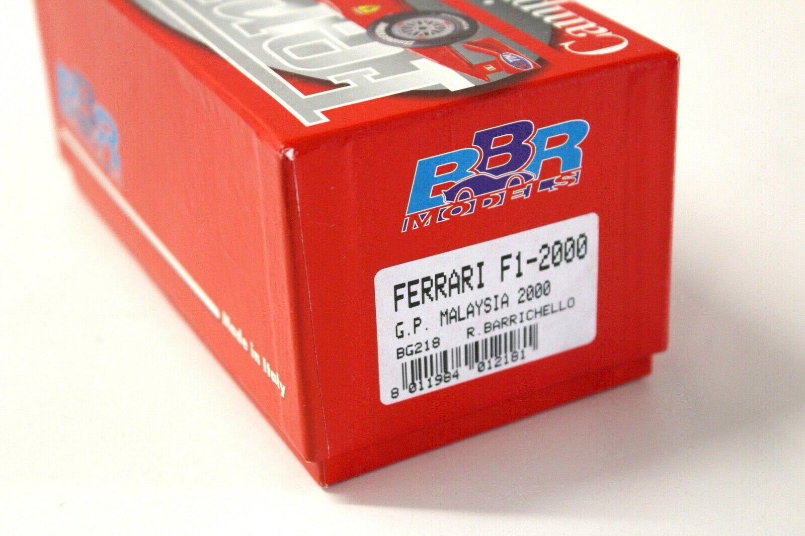 1:43 BBR Ferrari F1-2000 GP Malaysia R.Barrichello red