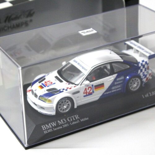 1:43 Minichamps BMW M3 GTR E46 ELMS Jarama #42 Letho white