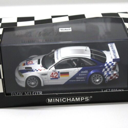 1:43 Minichamps BMW M3 GTR E46 ELMS Jarama #42 Letho white