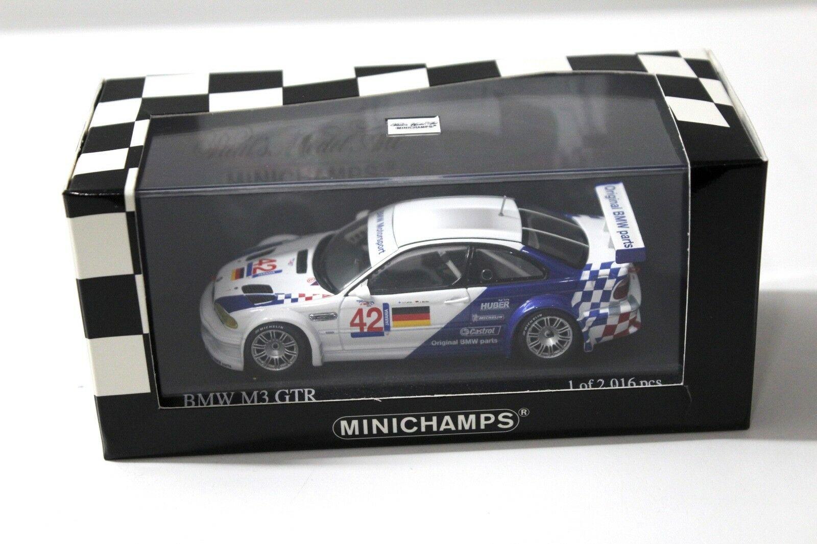 1:43 Minichamps BMW M3 GTR E46 ELMS Jarama #42 Letho white