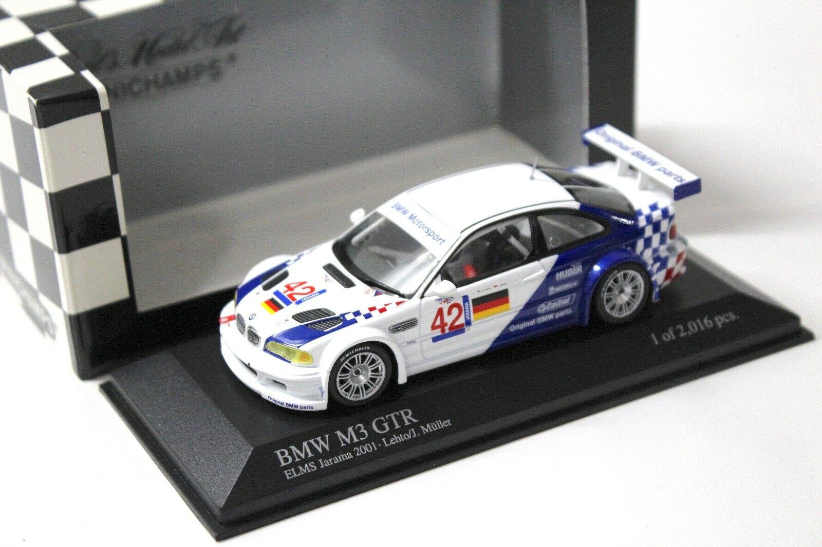 1:43 Minichamps BMW M3 GTR E46 ELMS Jarama #42 Letho white