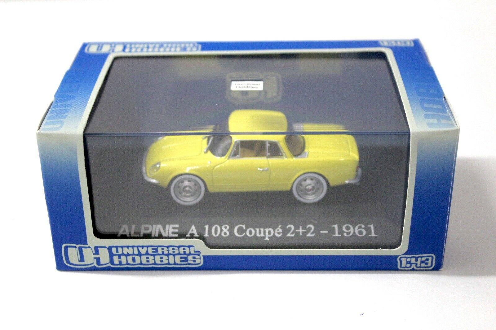 1:43 UH Universal Hobbies Alpine A108 Coupe 2+2 1961 yellow