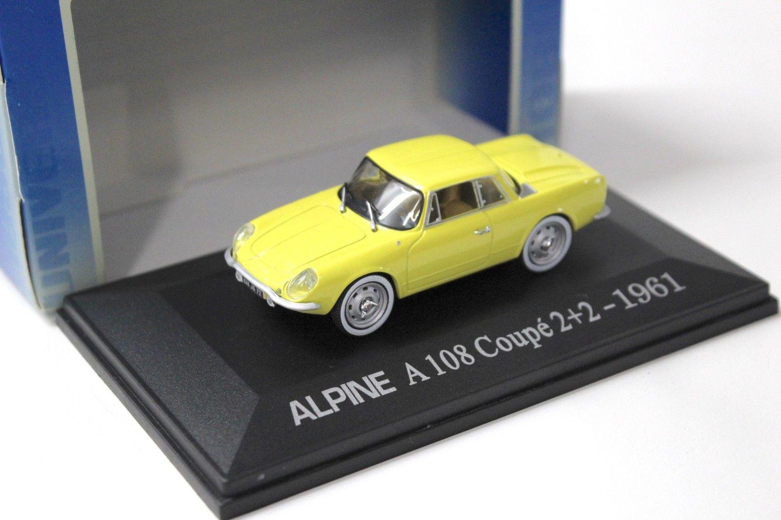 1:43 UH Universal Hobbies Alpine A108 Coupe 2+2 1961 yellow