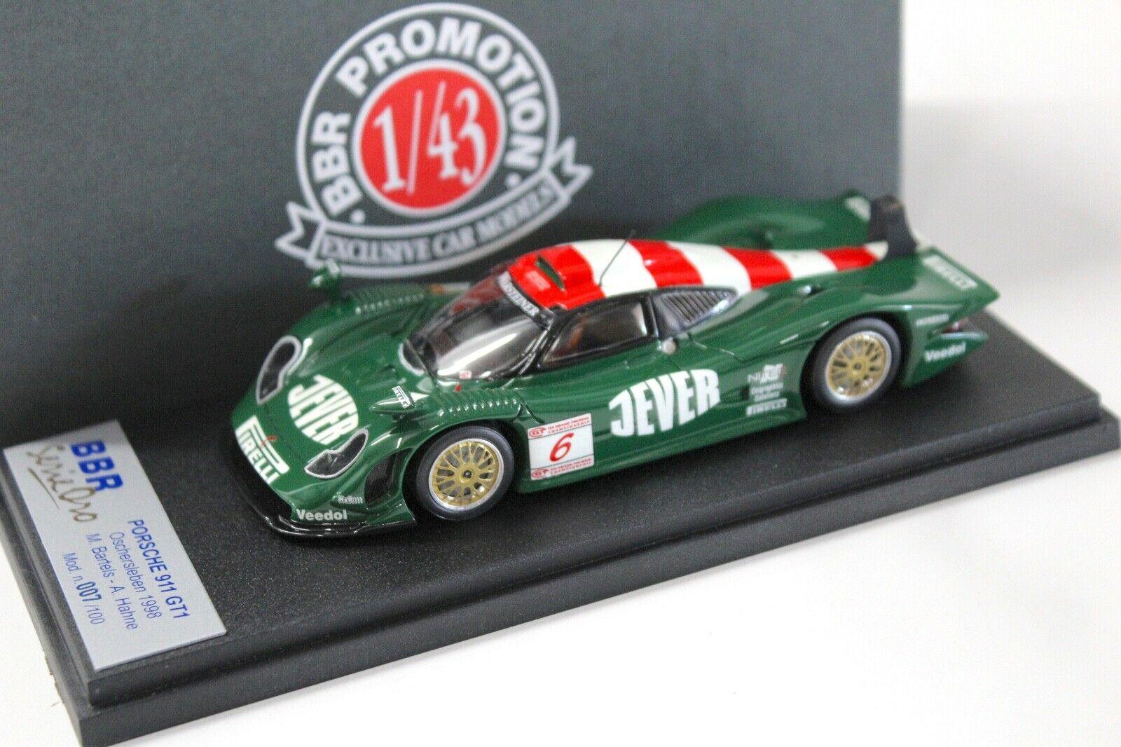 1:43 BBR Porsche 911 996 GT1 Oschersleben 1998 JEVER #6 green