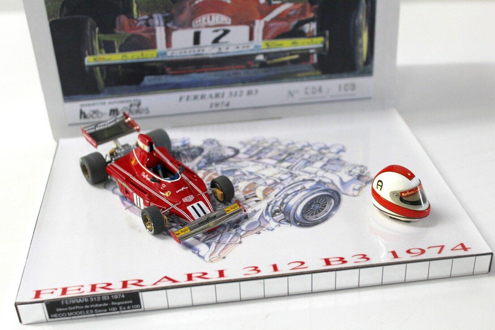 1:43 HECO SET Ferrari 312 B3 Regazzoni 1974 Dutch GP #11 + Helmet