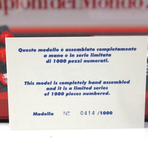 1:43 BBR BOX SET Ferrari F1-2000 GP Malaysia 2000 M.Schumacher